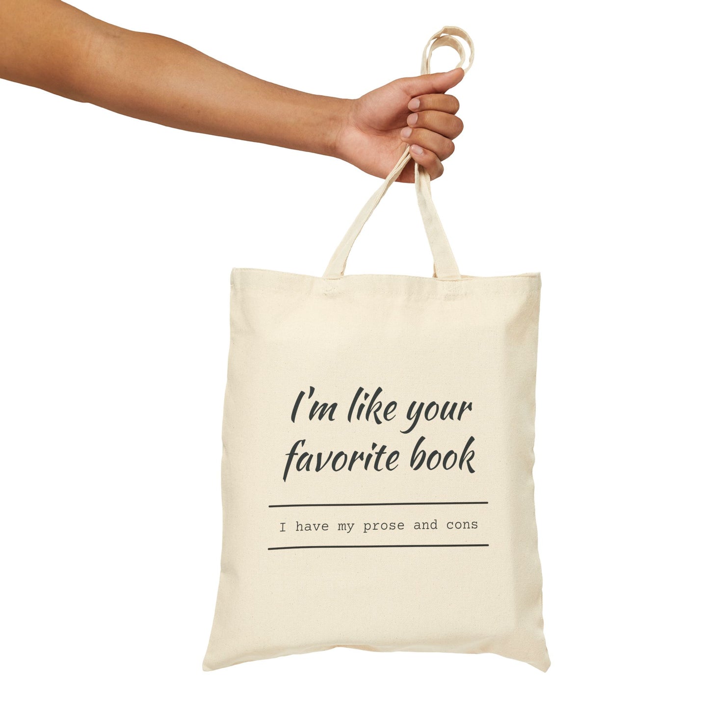 Prose and Cons Cotton Canvas Tote Bag