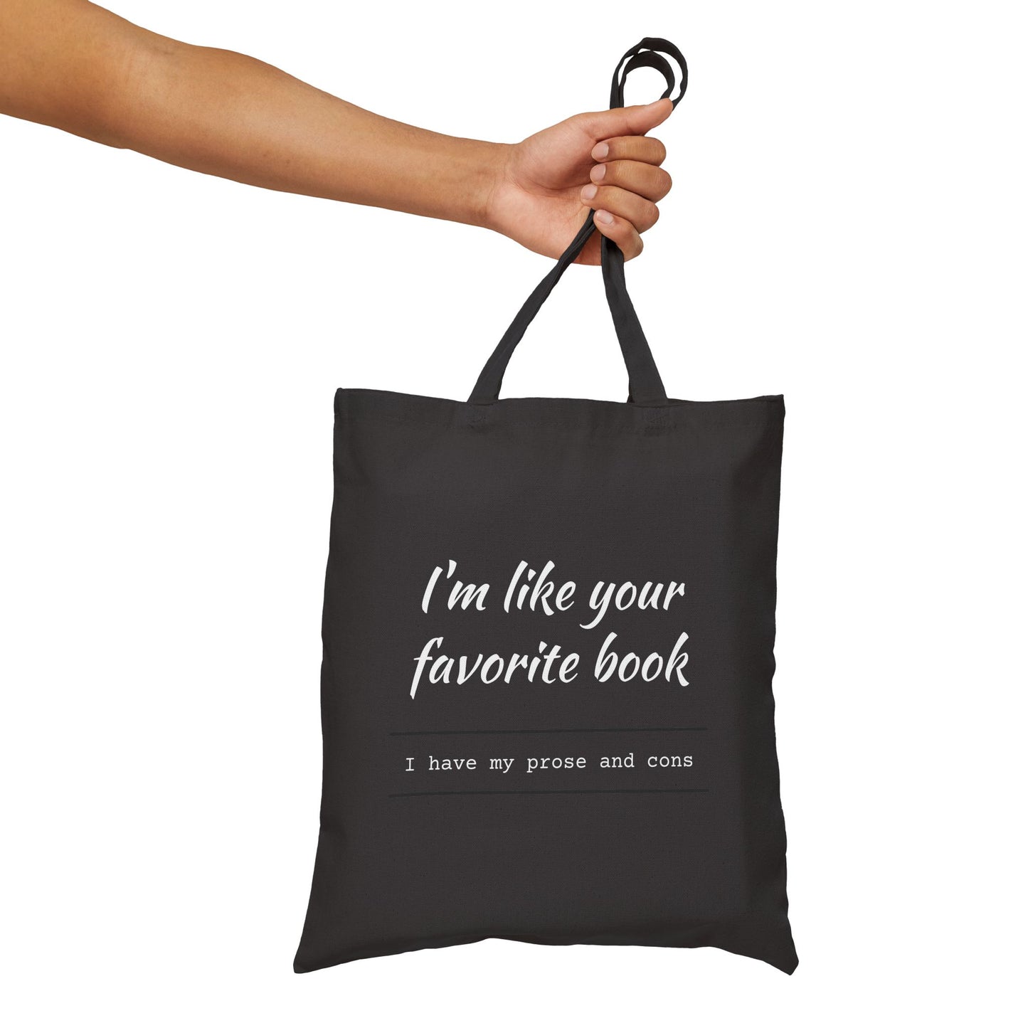 Prose and Cons Cotton Canvas Tote Bag