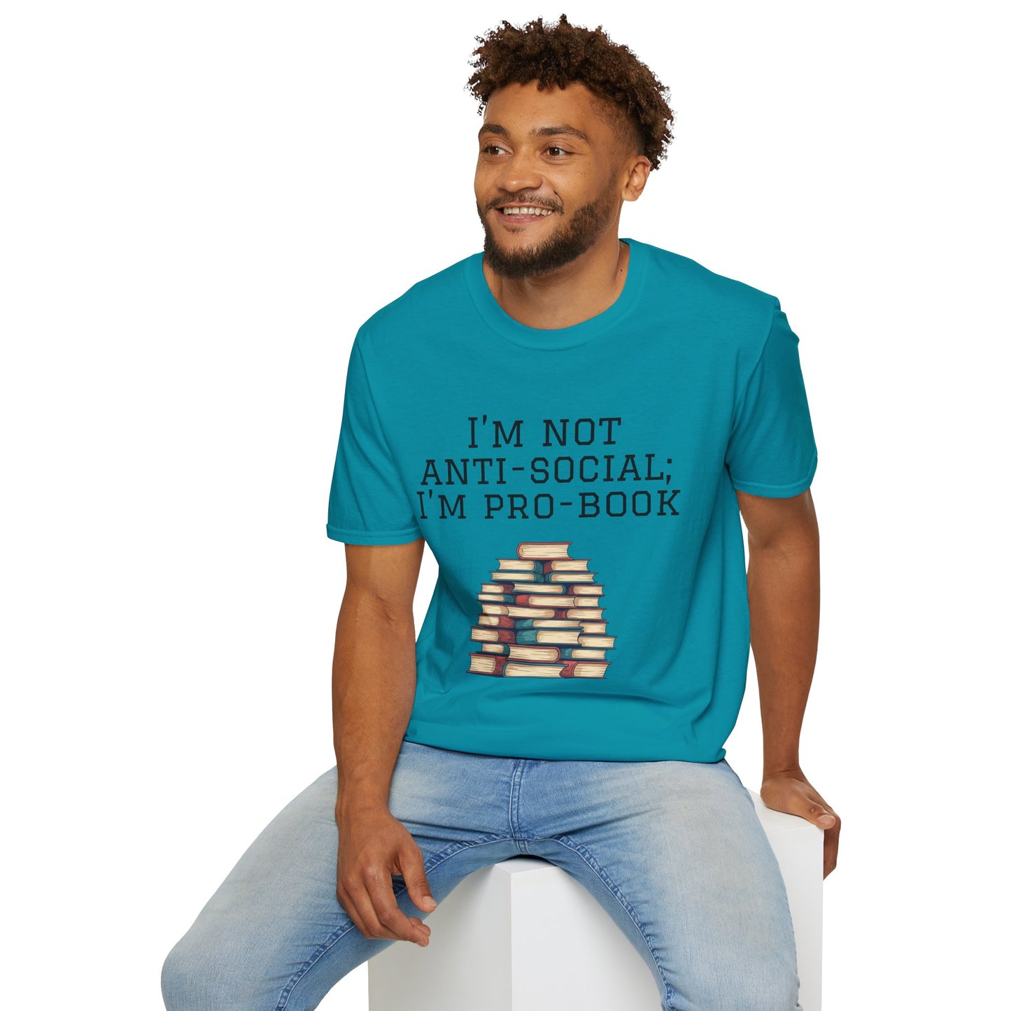 I'm Not Anti-Social I'm Pro Book Unisex Softstyle T-Shirt