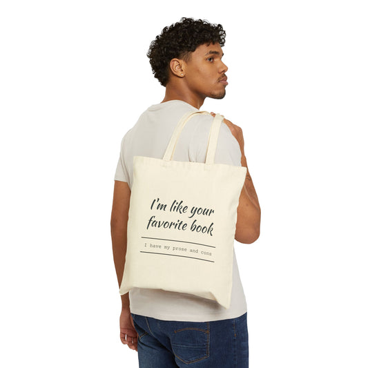 Prose and Cons Cotton Canvas Tote Bag