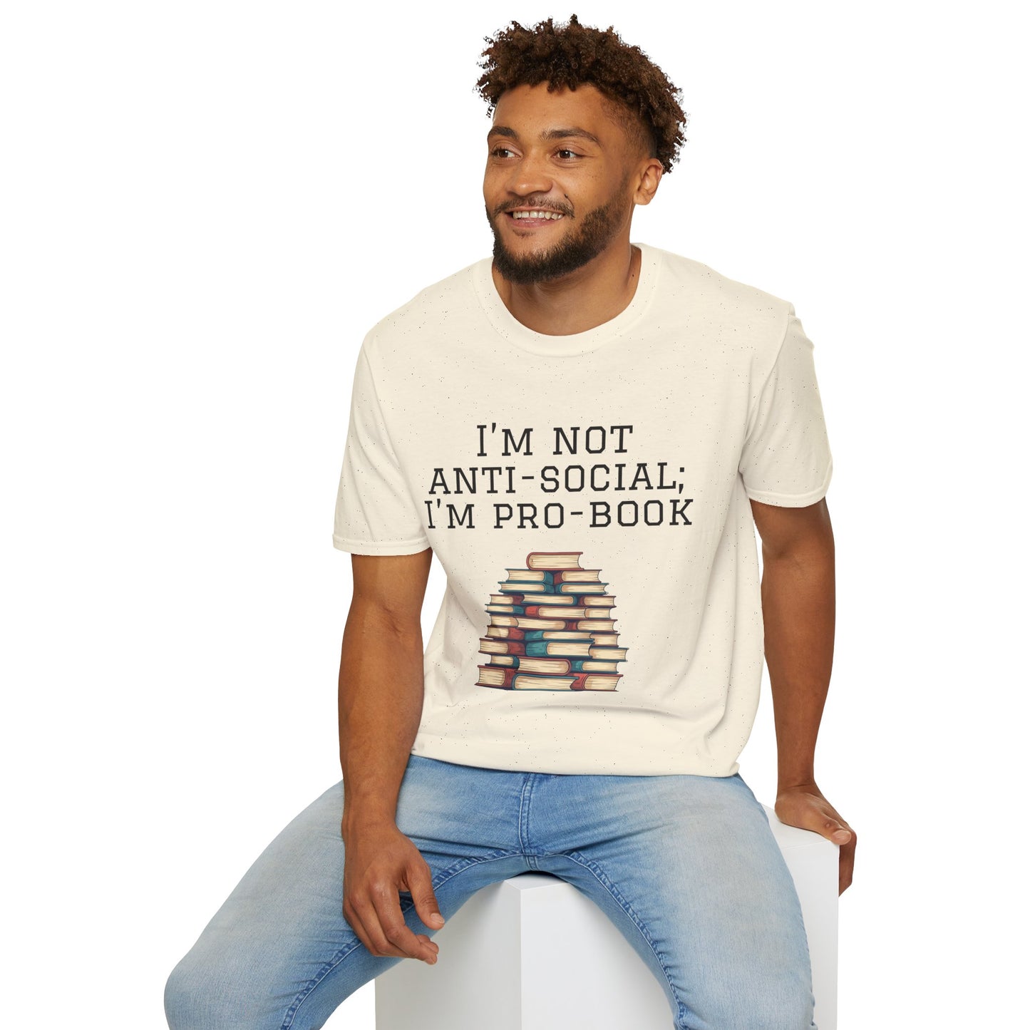 I'm Not Anti-Social I'm Pro Book Unisex Softstyle T-Shirt