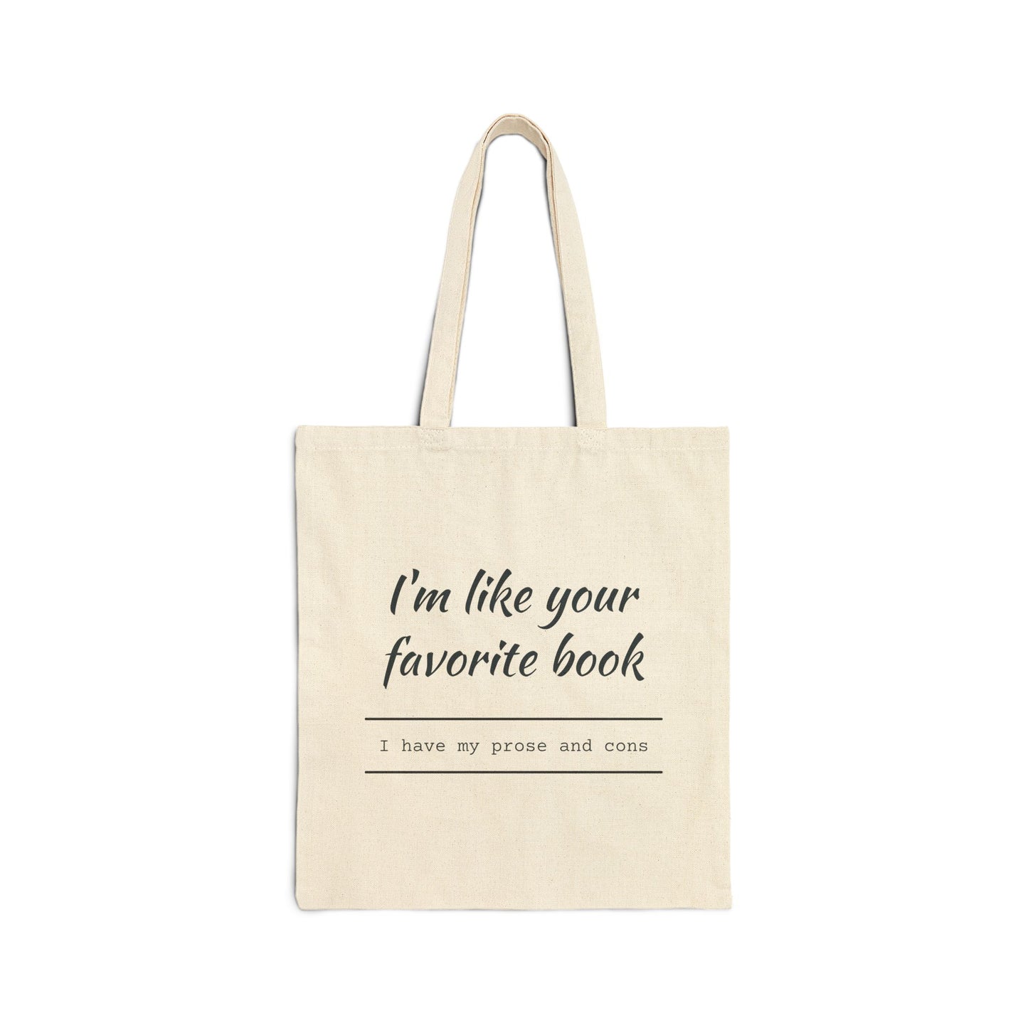 Prose and Cons Cotton Canvas Tote Bag